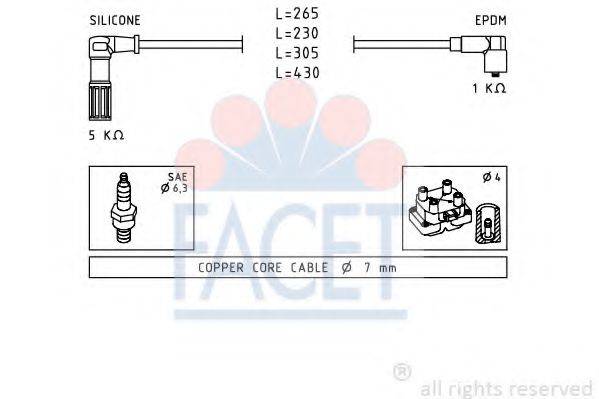 FACET 48613 Комплект проводов зажигания