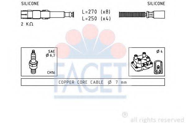 Комплект проводов зажигания FACET 4.9649