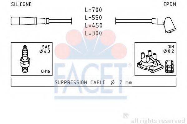 FACET 49789 Комплект проводов зажигания