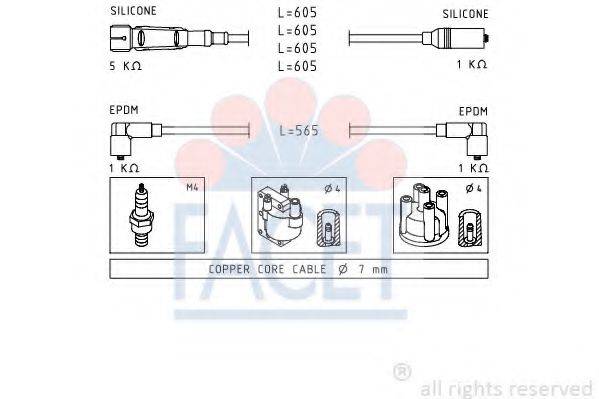 FACET 48725 Комплект проводов зажигания
