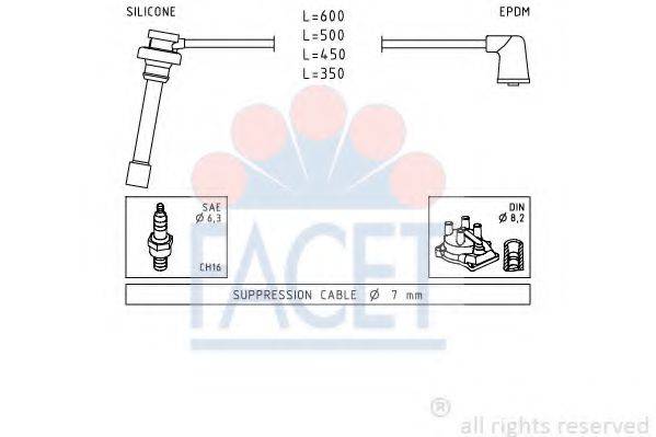 FACET 49882 Комплект проводов зажигания
