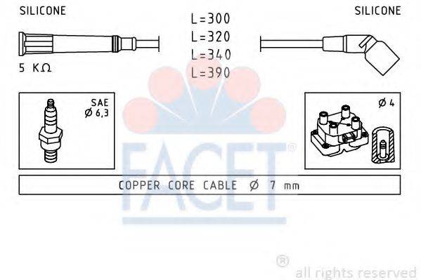 FACET 48900 Комплект проводов зажигания