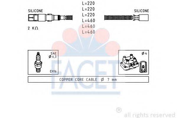Комплект проводов зажигания FACET 4.9643