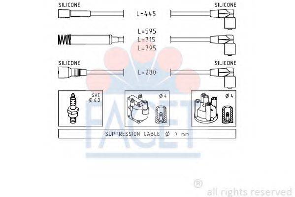 FACET 48956 Комплект проводов зажигания