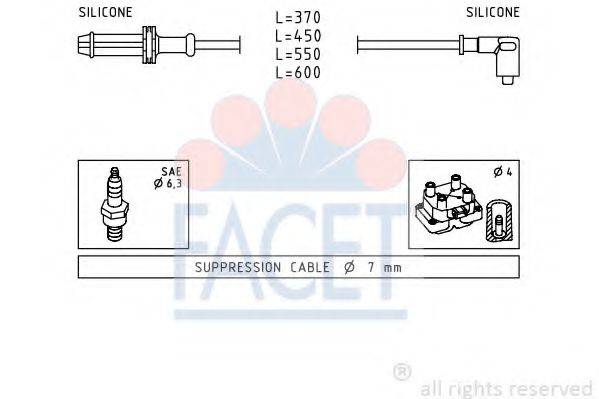 FACET 49025 Комплект проводов зажигания