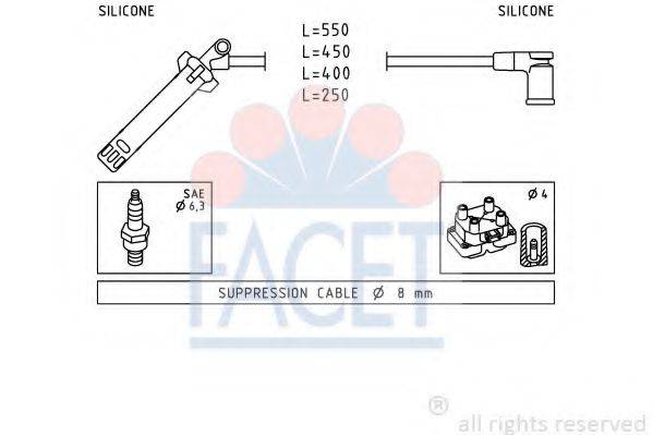 FACET 49976 Комплект проводов зажигания