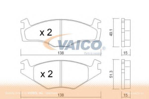 Комплект тормозных колодок, дисковый тормоз VAICO V10-8100-1