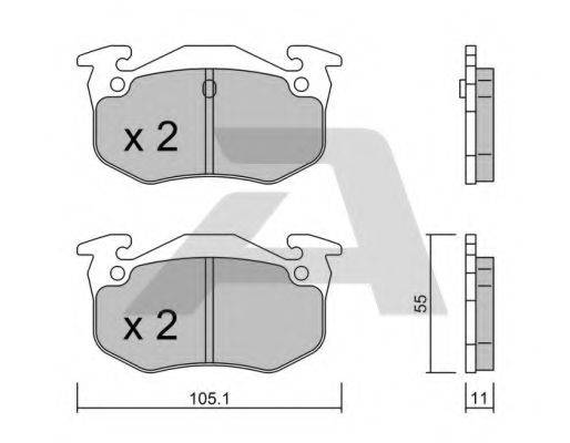 Комплект тормозных колодок, дисковый тормоз AISIN BPCI-2001