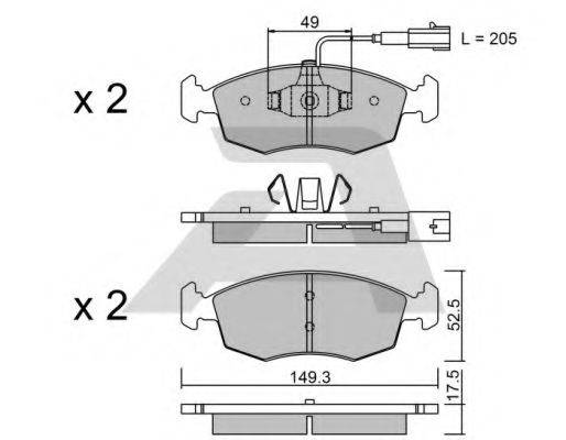 Комплект тормозных колодок, дисковый тормоз AISIN BPFI-1007
