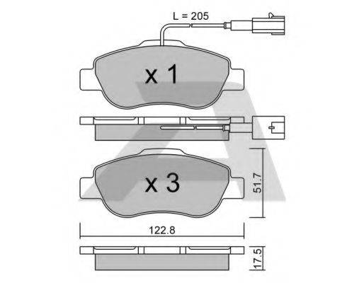 AISIN BPFI1015 Комплект тормозных колодок, дисковый тормоз