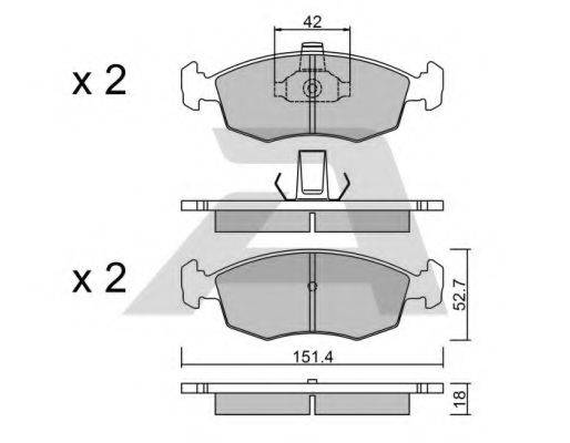 AISIN BPFI1017 Комплект тормозных колодок, дисковый тормоз