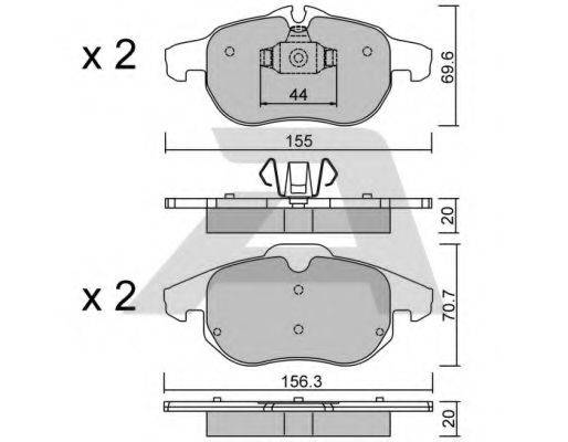 AISIN BPFI1021 Комплект тормозных колодок, дисковый тормоз