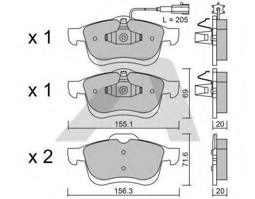 AISIN BPFI1027 Комплект тормозных колодок, дисковый тормоз