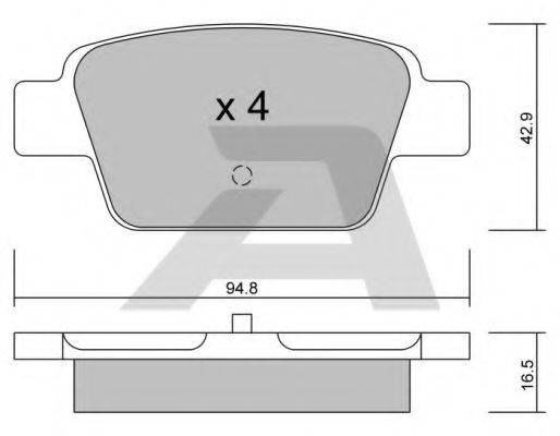 Комплект тормозных колодок, дисковый тормоз AISIN BPFI-2003