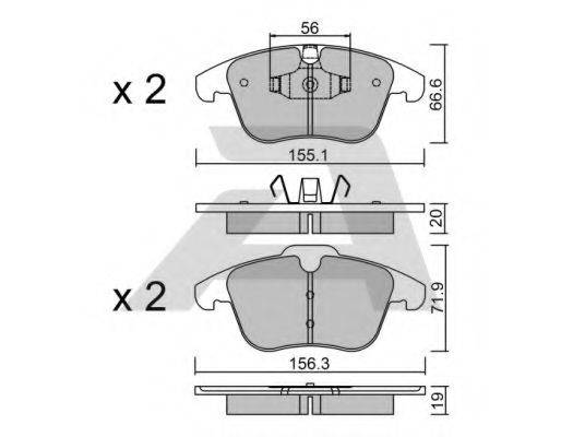 Комплект тормозных колодок, дисковый тормоз AISIN BPFO-1003