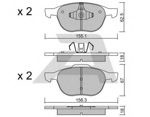 Комплект тормозных колодок, дисковый тормоз AISIN BPFO-1004