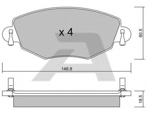 Комплект тормозных колодок, дисковый тормоз AISIN BPFO-1005