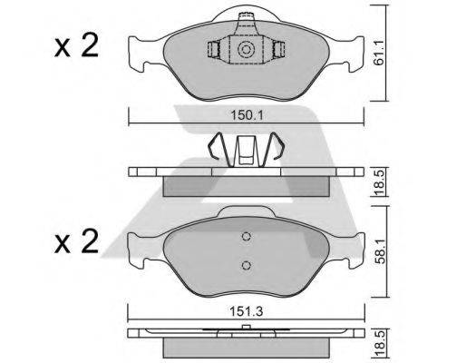 Комплект тормозных колодок, дисковый тормоз AISIN BPFO-1008