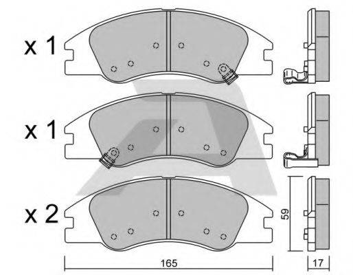 AISIN BPKI1902 Комплект тормозных колодок, дисковый тормоз