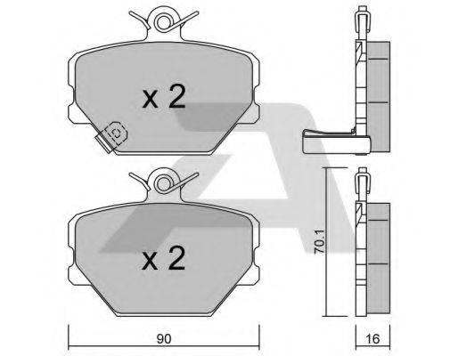 Комплект тормозных колодок, дисковый тормоз AISIN BPMB-1001