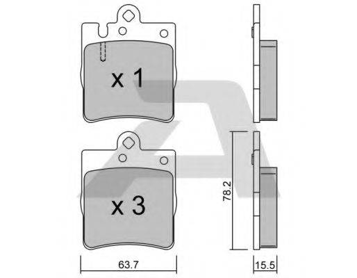 Комплект тормозных колодок, дисковый тормоз AISIN BPMB-2003