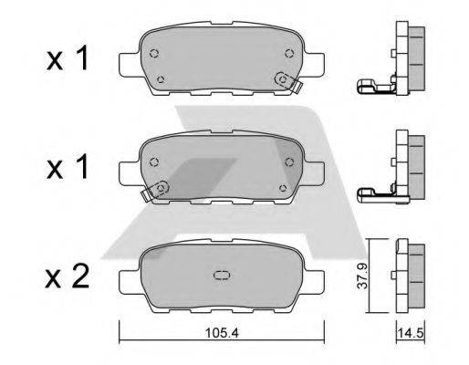 Комплект тормозных колодок, дисковый тормоз AISIN BPNI-2001