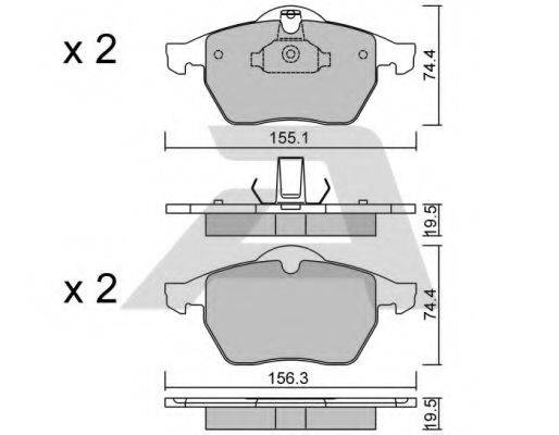 Комплект тормозных колодок, дисковый тормоз AISIN BPOP-1012