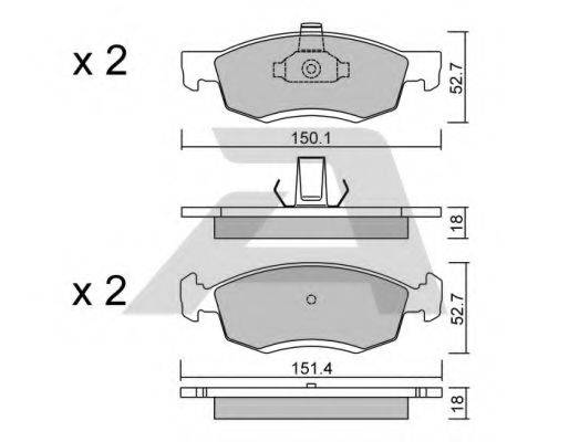 Комплект тормозных колодок, дисковый тормоз AISIN BPRE-1012