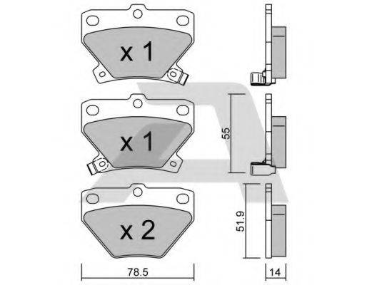 AISIN BPTO2005 Комплект тормозных колодок, дисковый тормоз