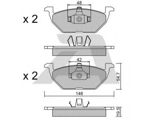Комплект тормозных колодок, дисковый тормоз AISIN BPVW-1008