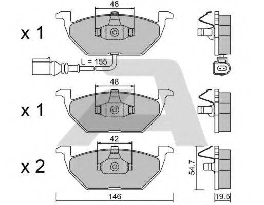 Комплект тормозных колодок, дисковый тормоз AISIN BPVW-1009