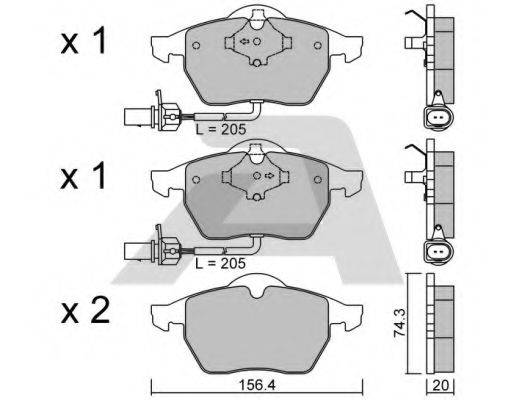Комплект тормозных колодок, дисковый тормоз AISIN BPVW-1014