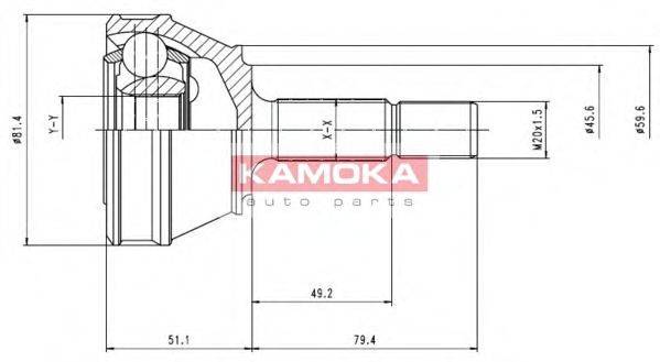 KAMOKA 6158 Шарнирный комплект, приводной вал