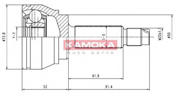 KAMOKA 6168 Шарнирный комплект, приводной вал