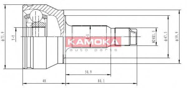 KAMOKA 6348 Шарнирный комплект, приводной вал