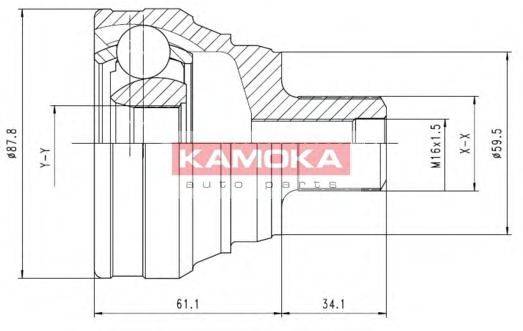 KAMOKA 6586 Шарнирный комплект, приводной вал