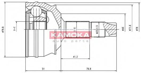 KAMOKA 6632 Шарнирный комплект, приводной вал