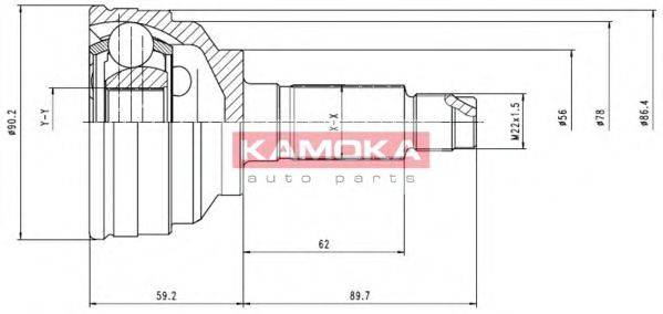 KAMOKA 6642 Шарнирный комплект, приводной вал