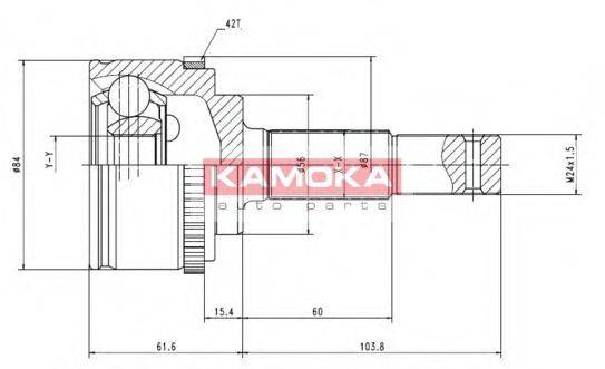 KAMOKA 6844 Шарнирный комплект, приводной вал