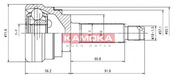 KAMOKA 7052 Шарнирный комплект, приводной вал