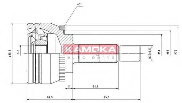 KAMOKA 7056 Шарнирный комплект, приводной вал