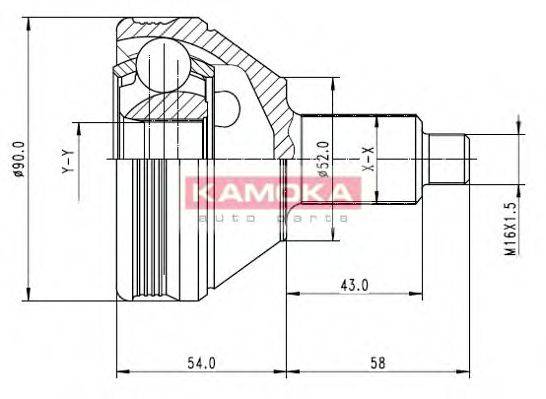 KAMOKA 7086 Шарнирный комплект, приводной вал