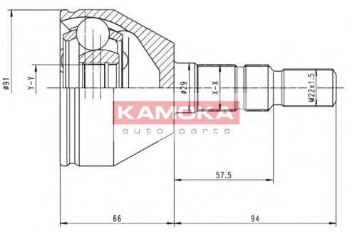 KAMOKA 6037 Шарнирный комплект, приводной вал