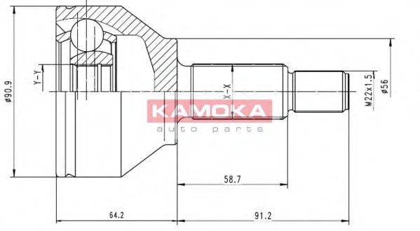 KAMOKA 6040 Шарнирный комплект, приводной вал