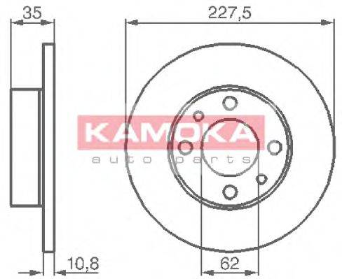 KAMOKA 103166 Тормозной диск