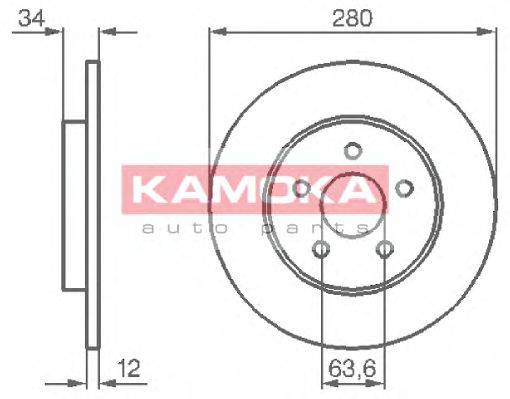 KAMOKA 1032252 Тормозной диск