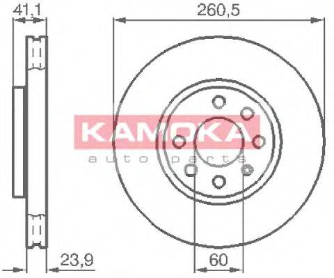 KAMOKA 1032262 Тормозной диск