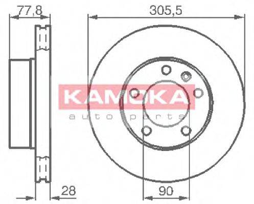 KAMOKA 1032434 Тормозной диск