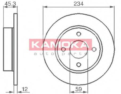 KAMOKA 103884 Тормозной диск