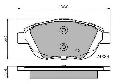 Комплект тормозных колодок, дисковый тормоз NATIONAL NP2549